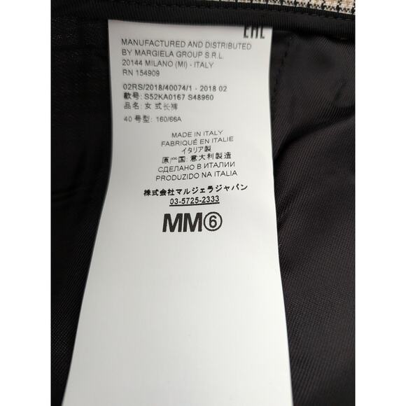 NWT Maison Margiela MM6 Paris Micro Check Trousers IT 40 Checkered Made In Italy - Picture 10 of 12